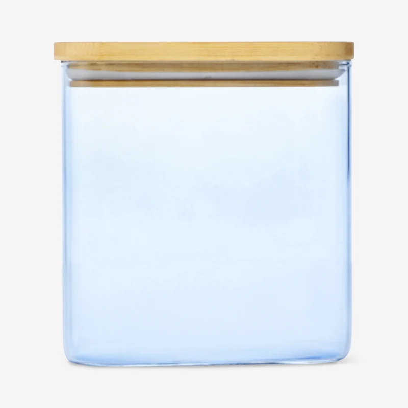 Designer Collection - Blue glass storage container with lid - 1,1 L