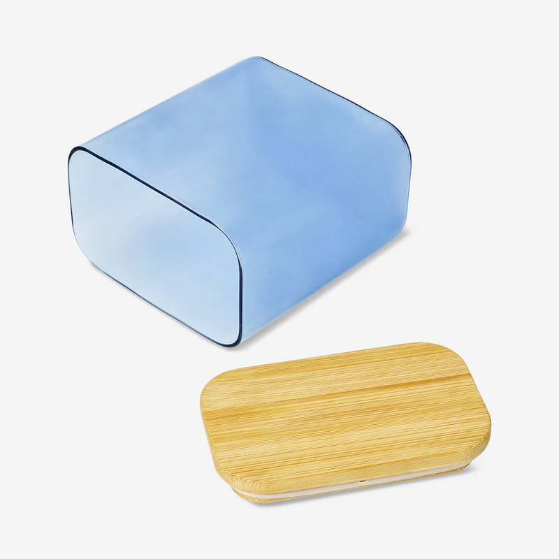 Designer Collection - Blue glass storage container with lid - 1,1 L