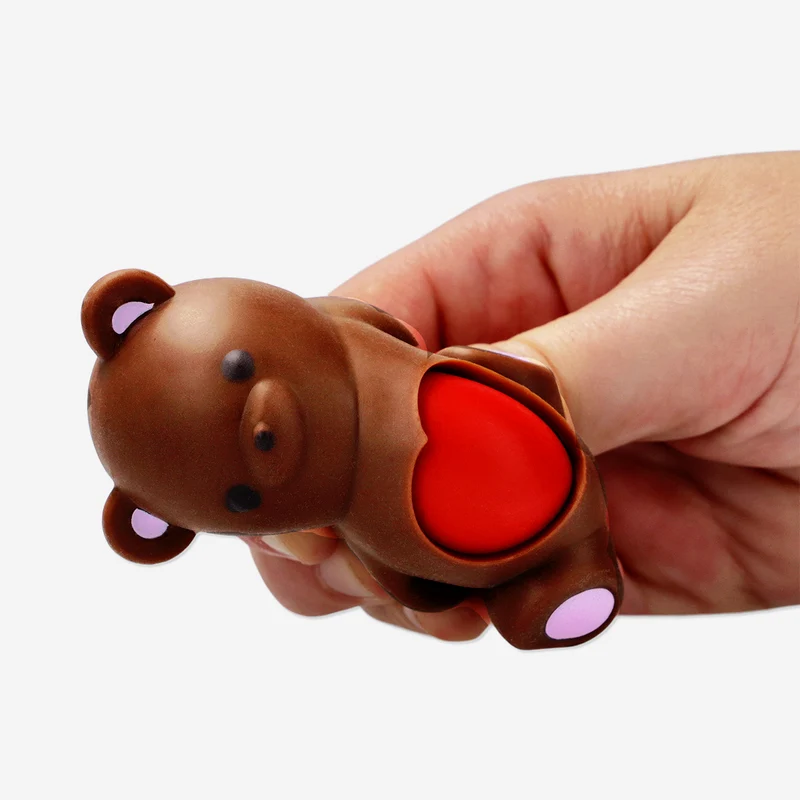 Press me toy - Brown bear with red heart