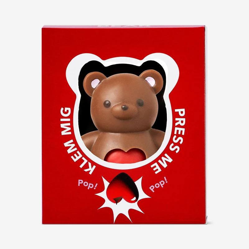 Press me toy - Brown bear with red heart