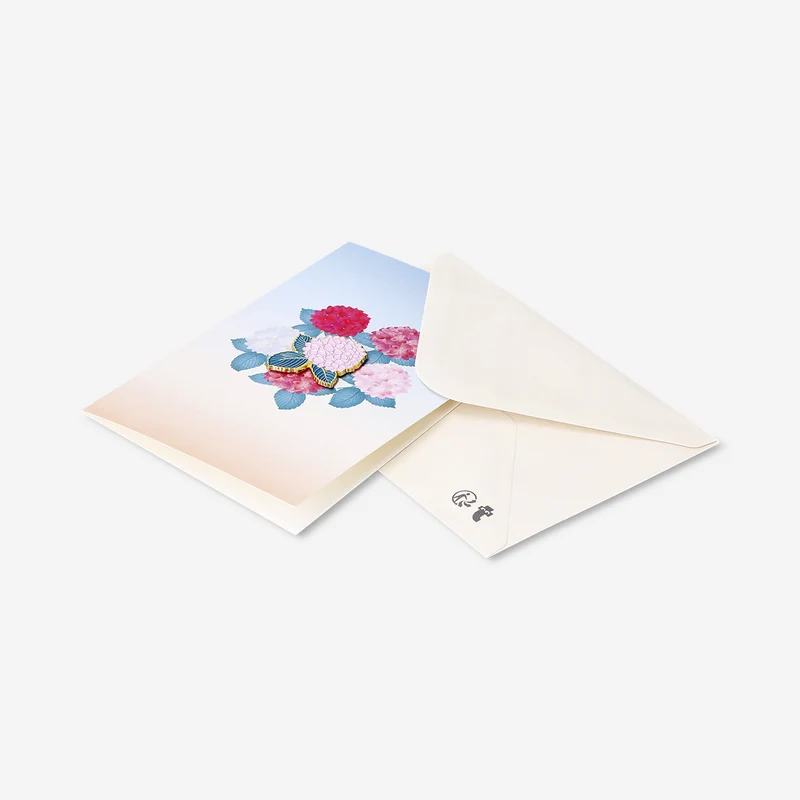 Greetings card with hydrangeas