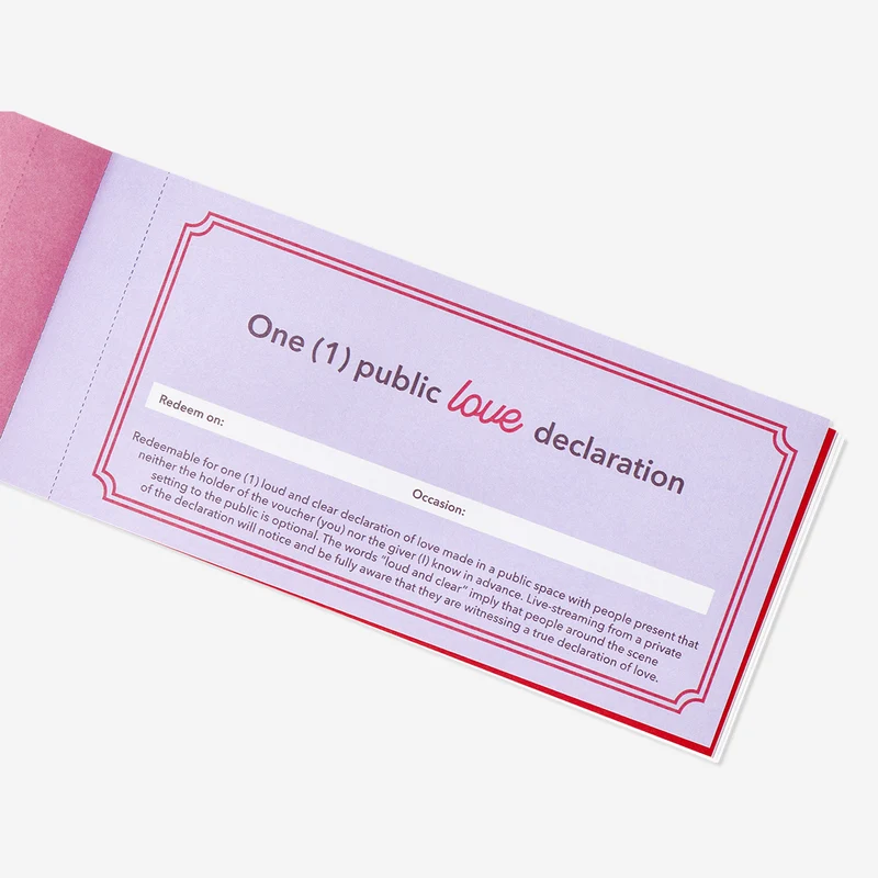 Love vouchers - English