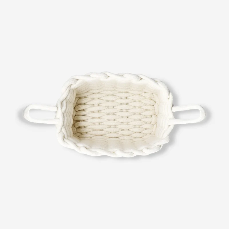 White braided rope basket - 25 cm