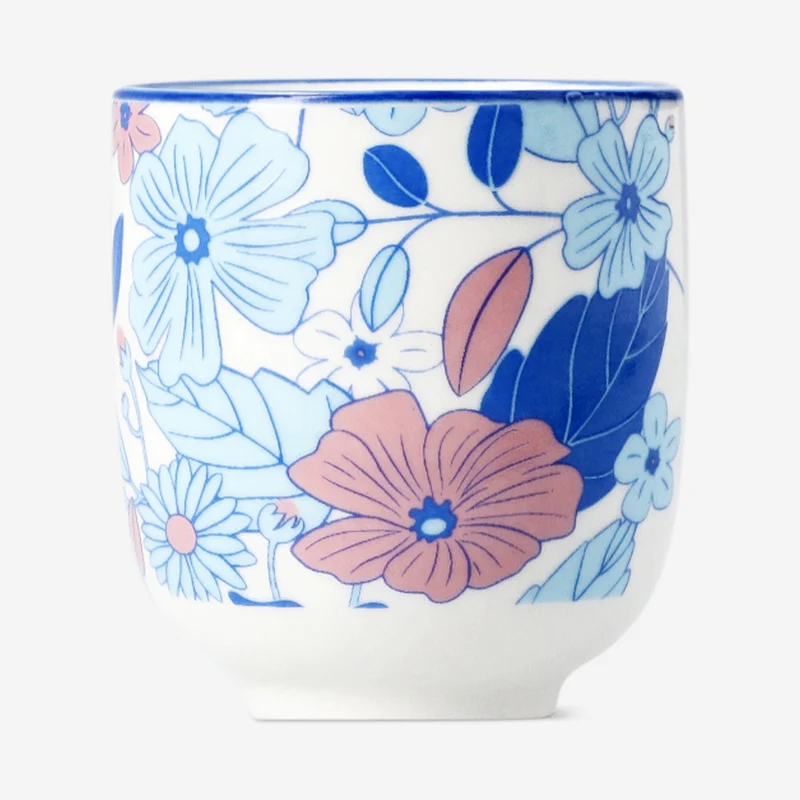 Blue floral egg cup
