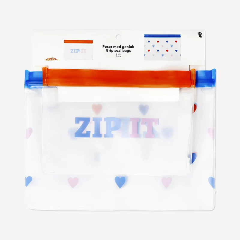 Grip seal bags with hearts - 2 pcs