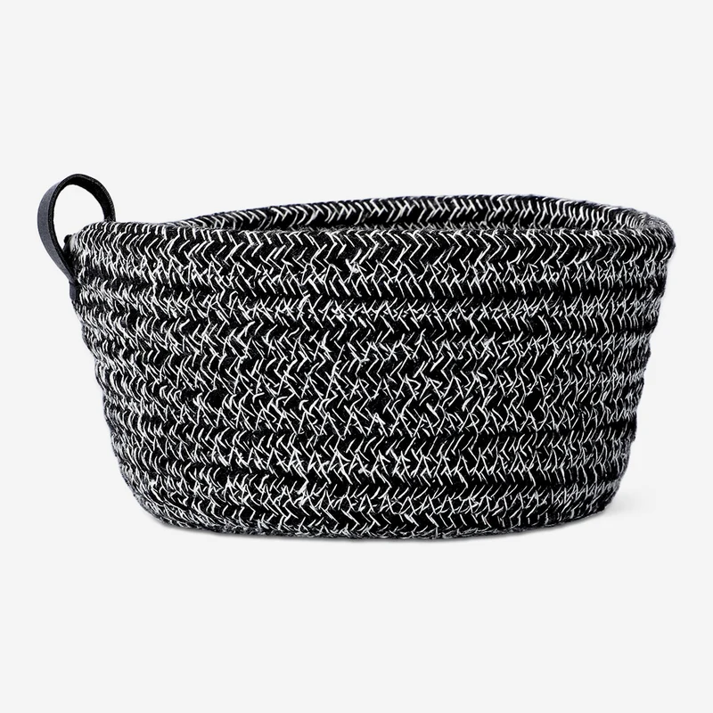 Black rope basket - 15 cm