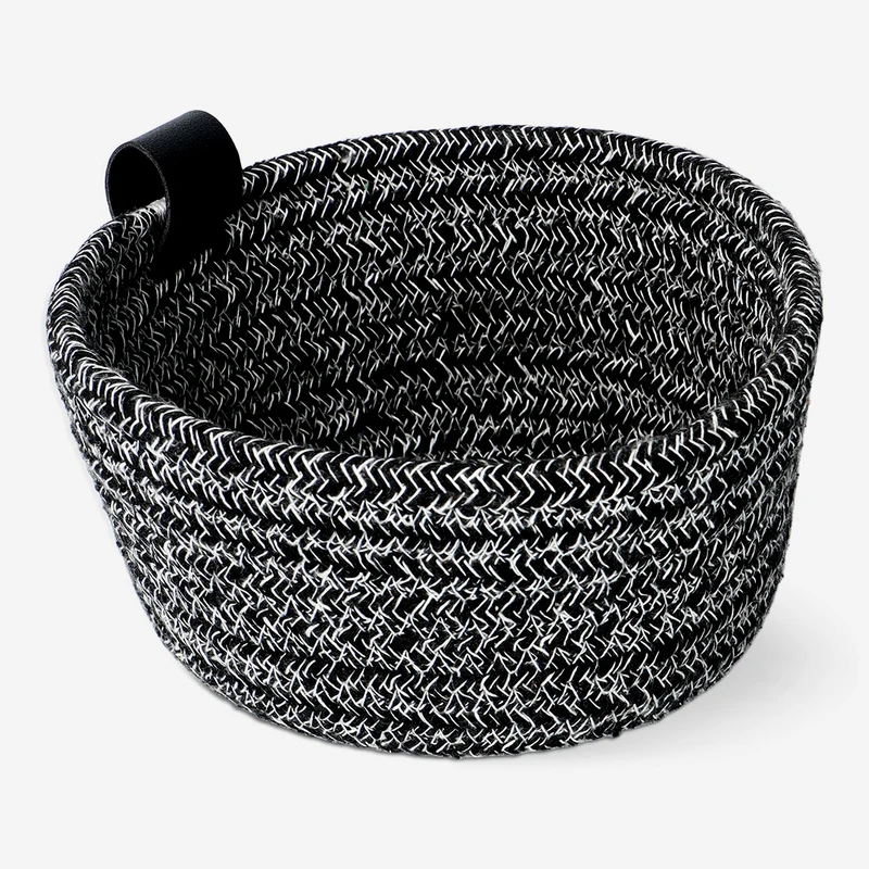 Black rope basket - 15 cm