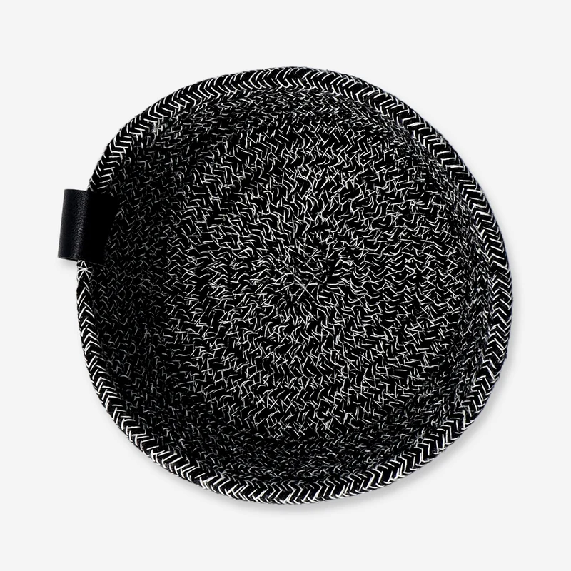 Black rope basket - 15 cm