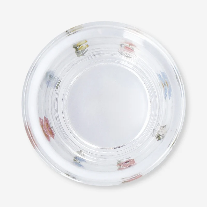 Floral glass tealight holder
