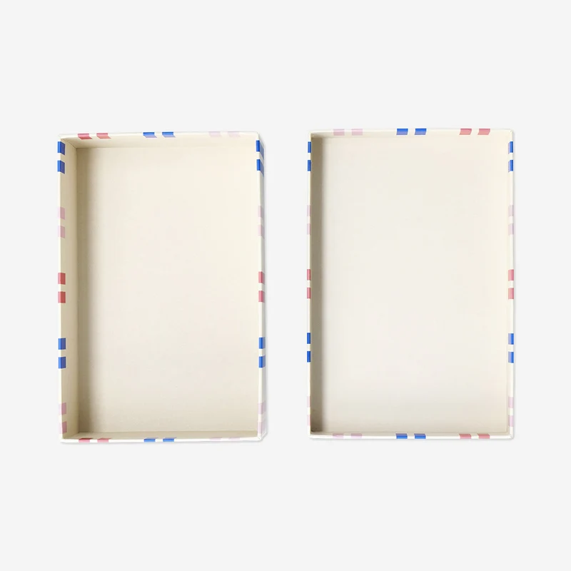 Striped paper storage box - 11x17 cm