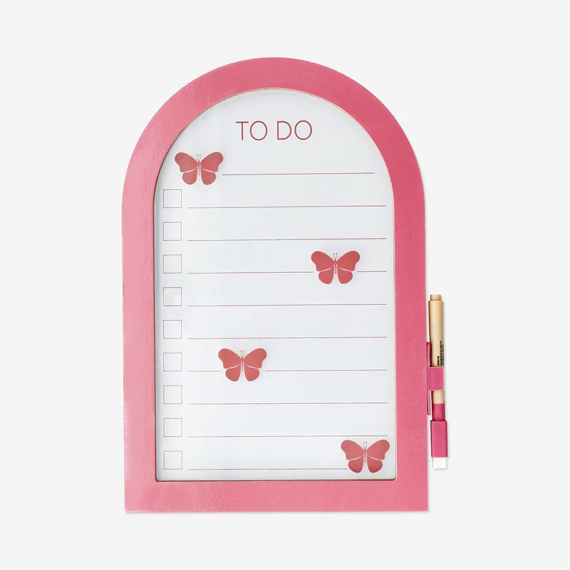 Butterfly glass planner board with marker