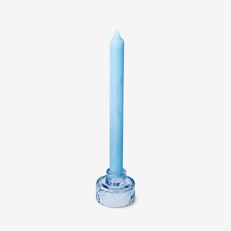 Blue reversible candle and tea light holder