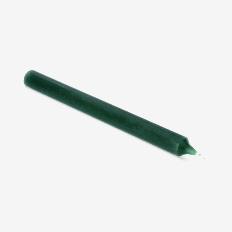 Green dinner candle - 24 cm