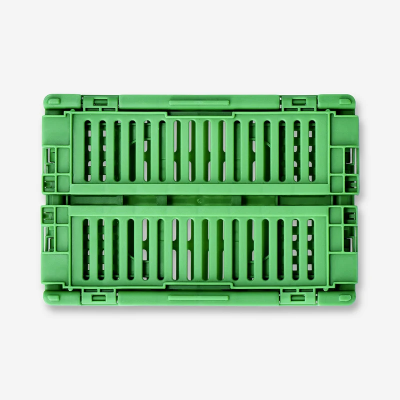 Green collapsible storage box - 15 cm