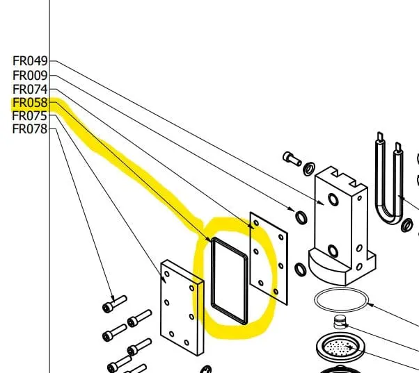 Guarnizione coperchio per macchina da caffè Didiesse frog