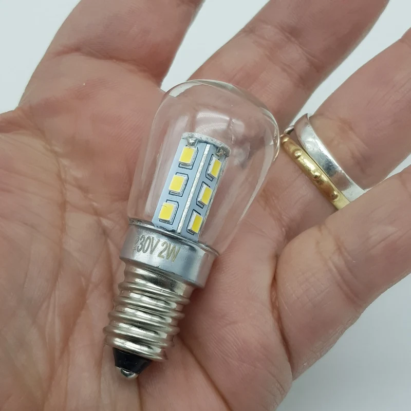 Lampadina piccola pera per frigo led e14 2w 230v Skl