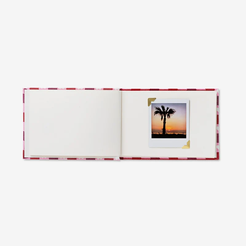 Photo album with red hearts