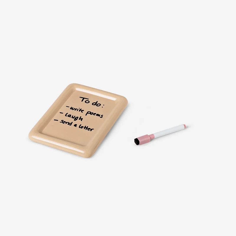 Ceramic note dish with marker