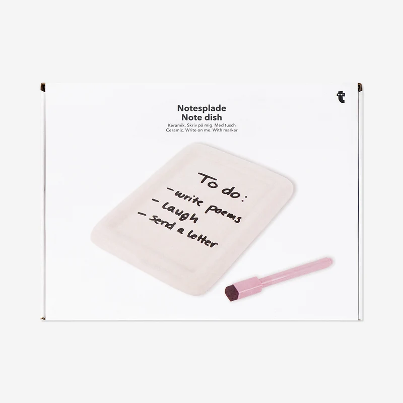 Ceramic note dish with marker