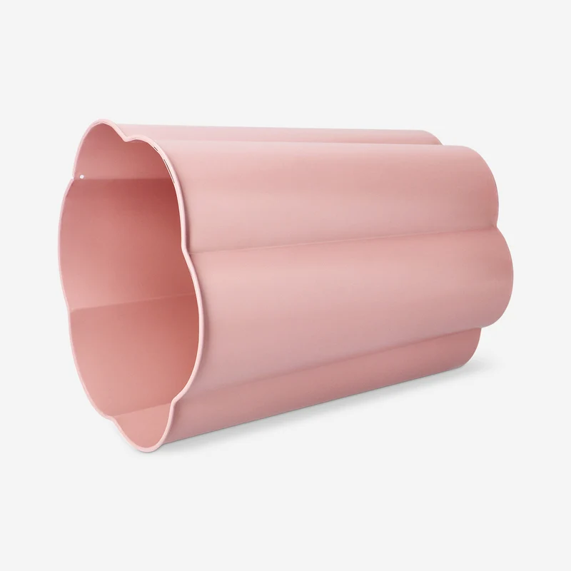 Pink metal flower bin