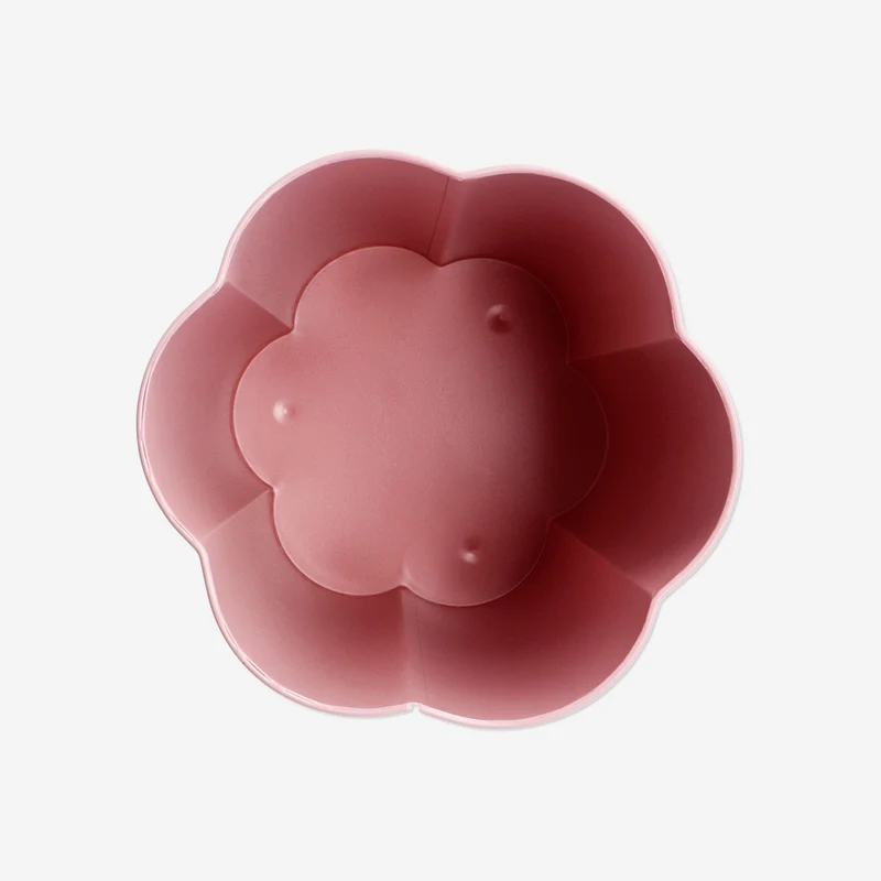 Pink metal flower bin
