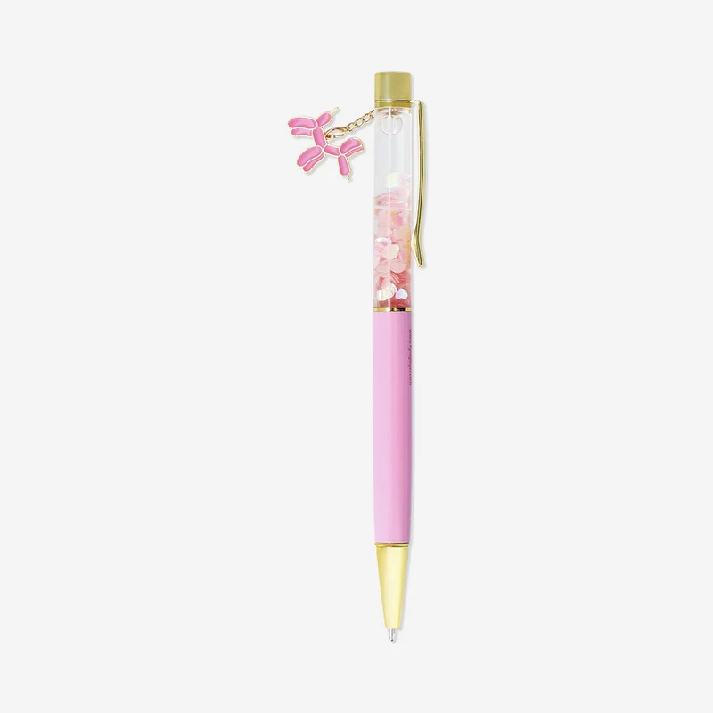 Pink ballpoint pen with balloon dog