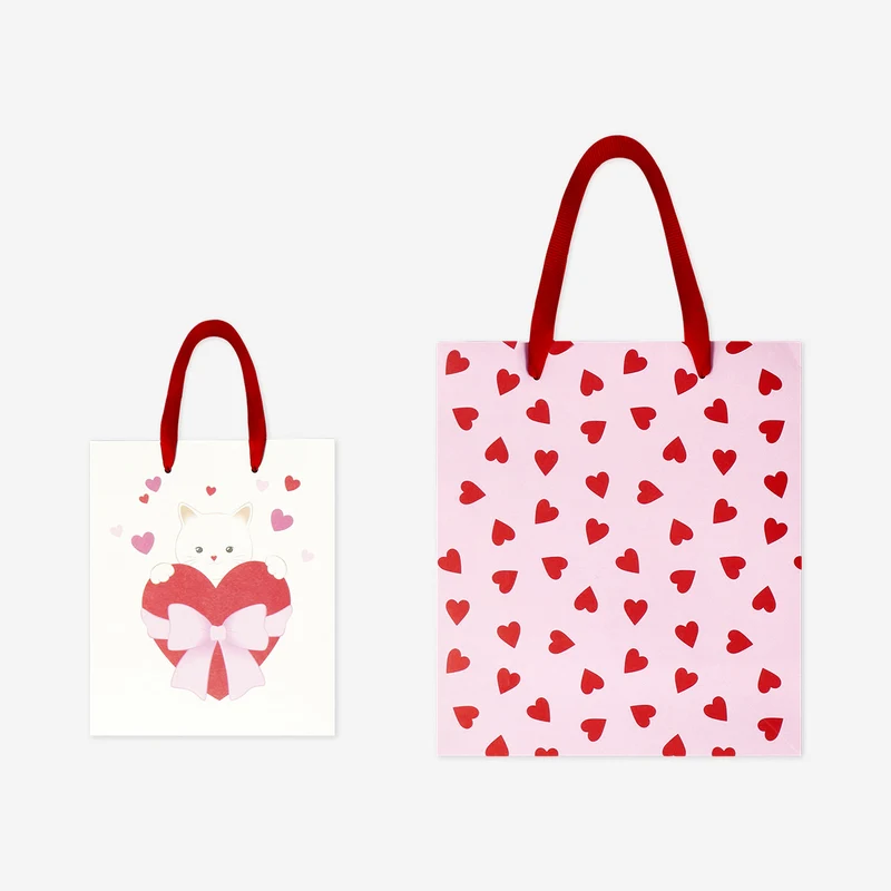 Gift bags with hearts - 2 pcs