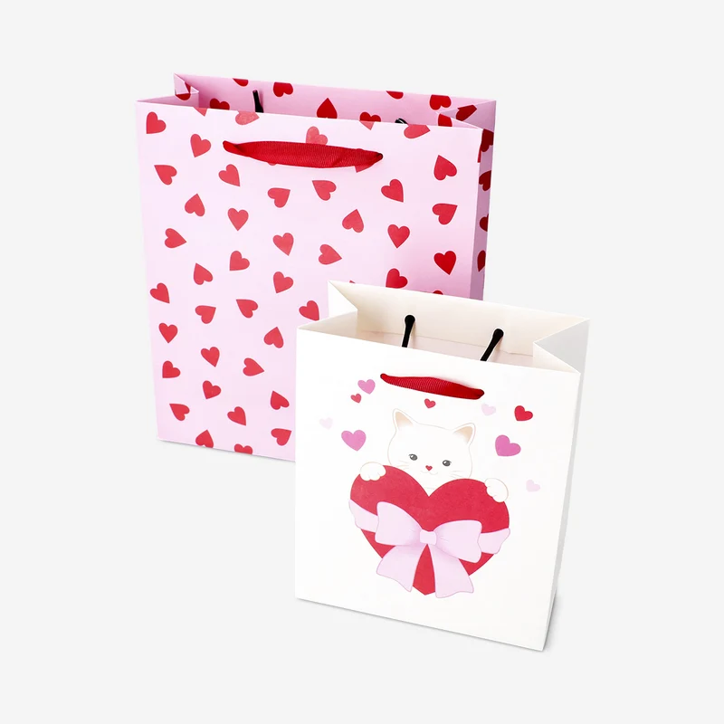 Gift bags with hearts - 2 pcs