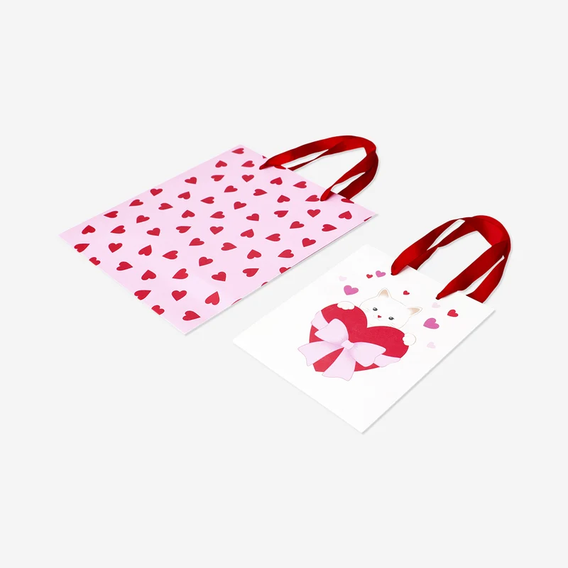 Gift bags with hearts - 2 pcs