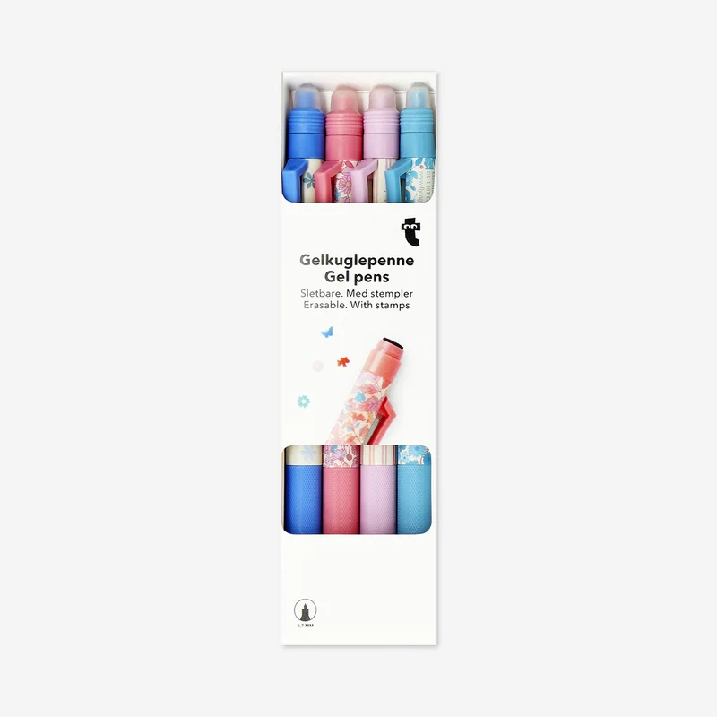 Erasable gel pens with stamps - 4 pcs