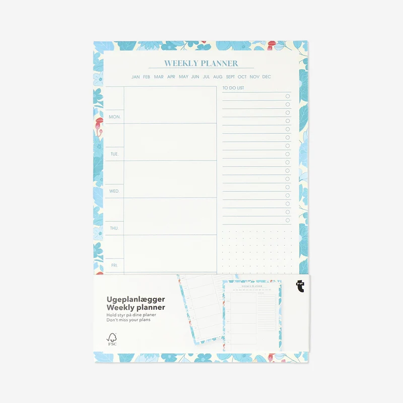 A5 blue weekly planner pad