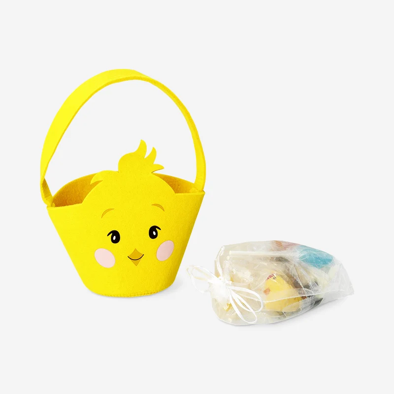 Candy mix in Easter chicken felt basket