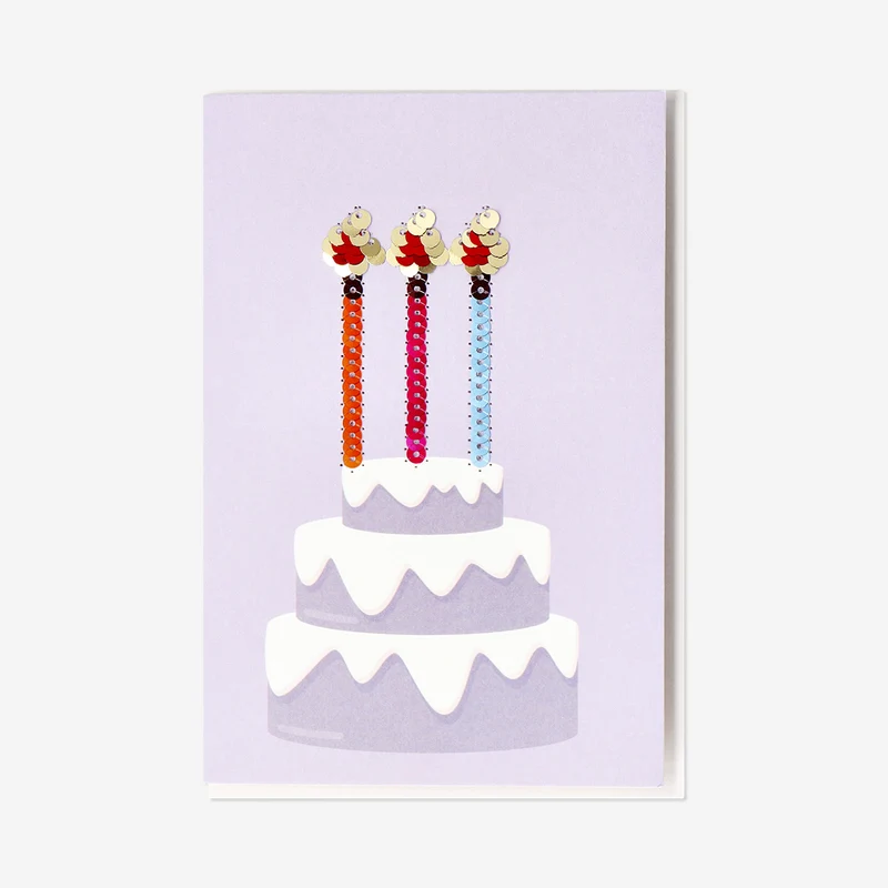 Birthday card with sequin candles