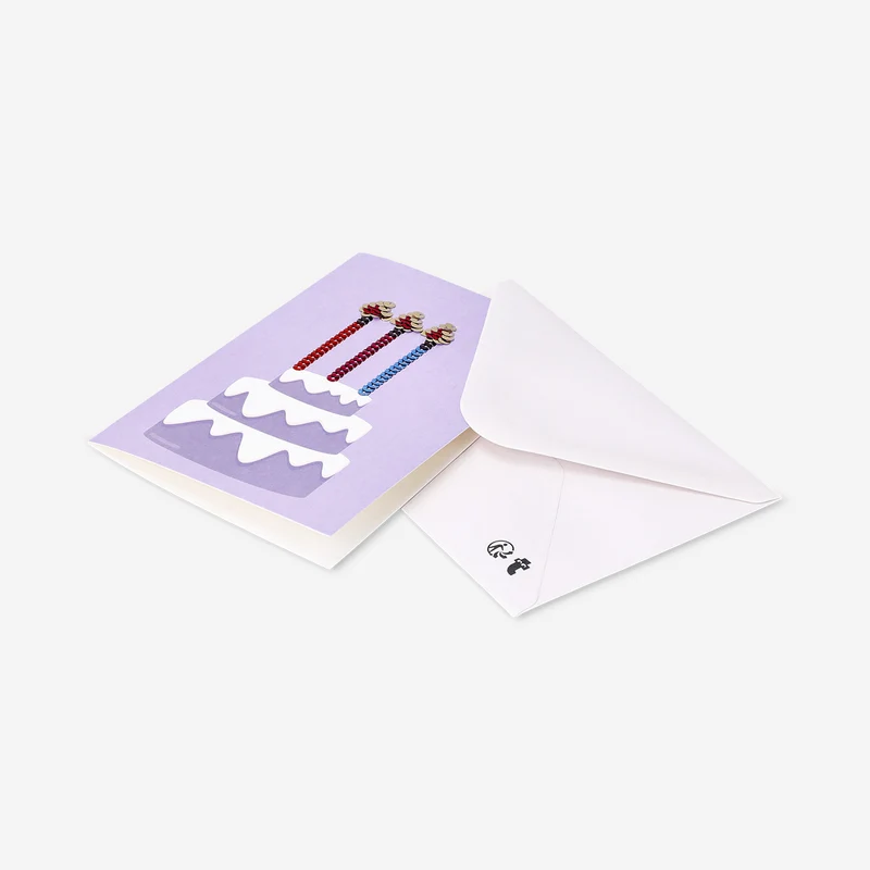 Birthday card with sequin candles
