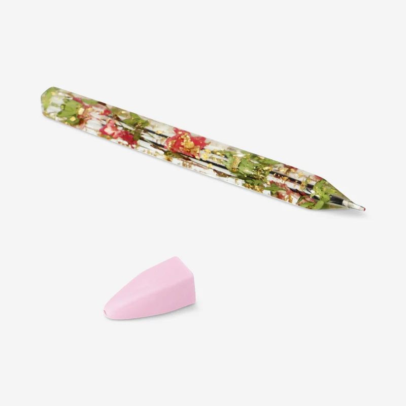 Floral resin ballpoint pen