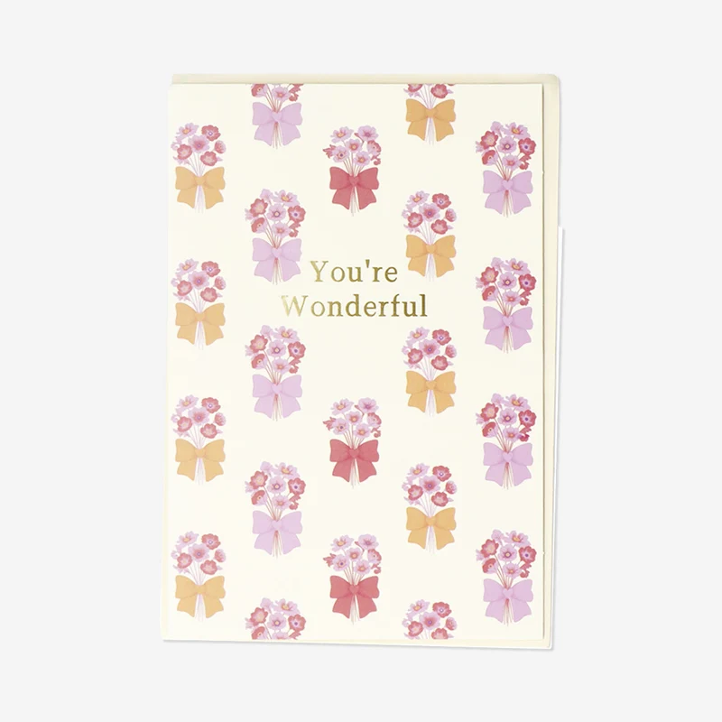Greetings card with bouquets