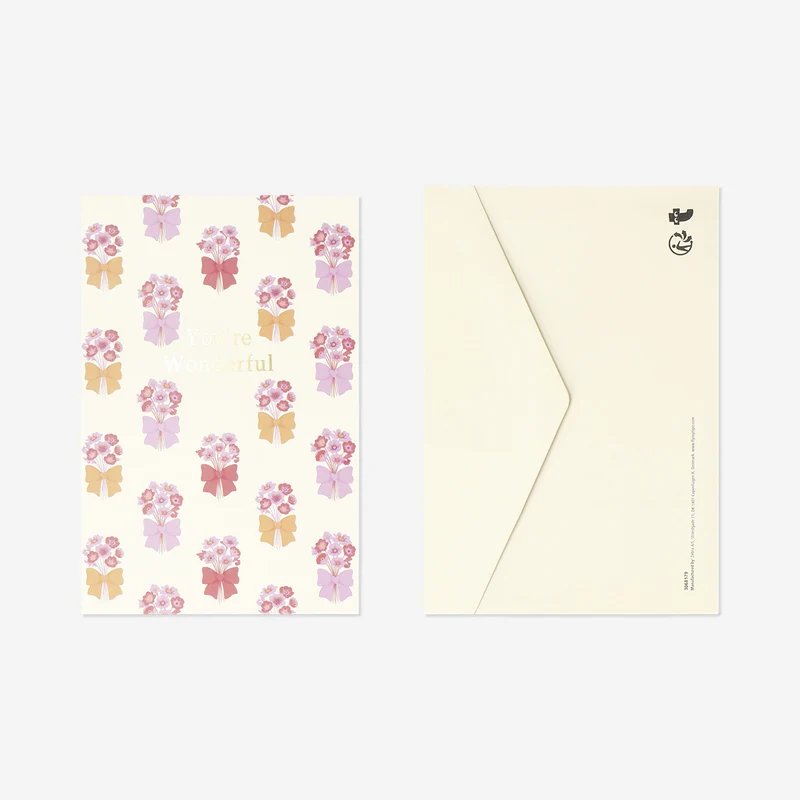 Greetings card with bouquets