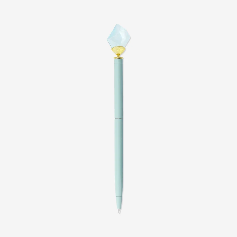Blue ballpoint pen with crystal