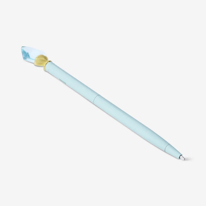 Blue ballpoint pen with crystal