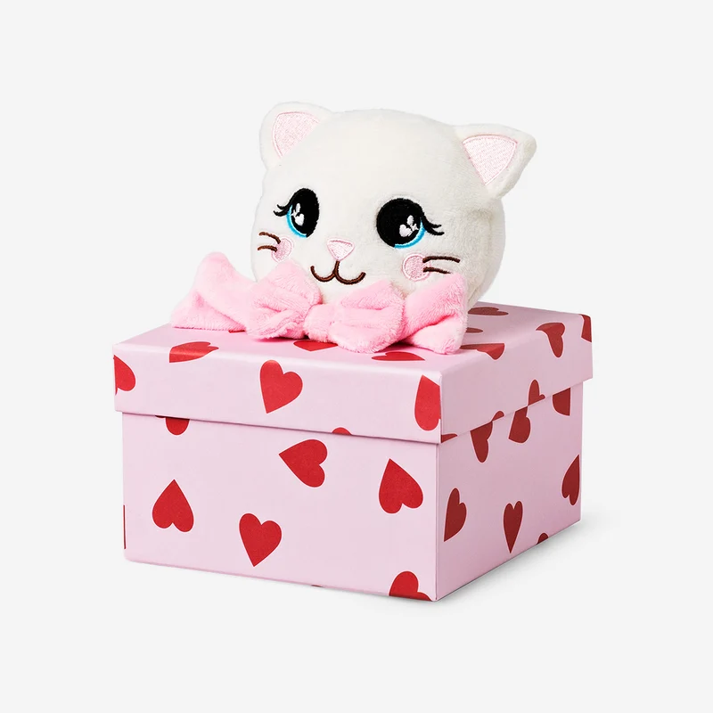 Gift box with plush cat