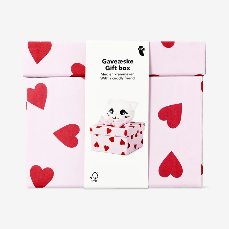 Gift box with plush cat