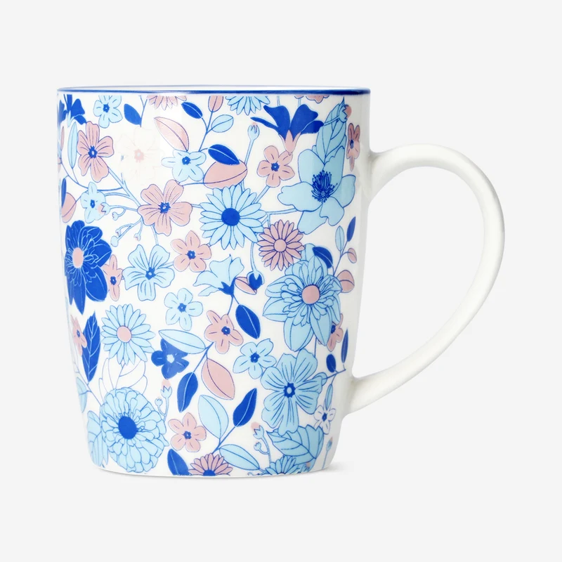 Blue floral mug