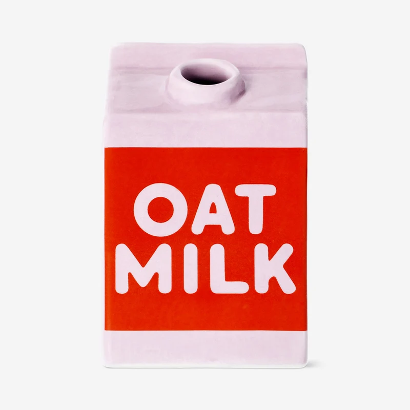 Blue milk carton vase - 12 cm