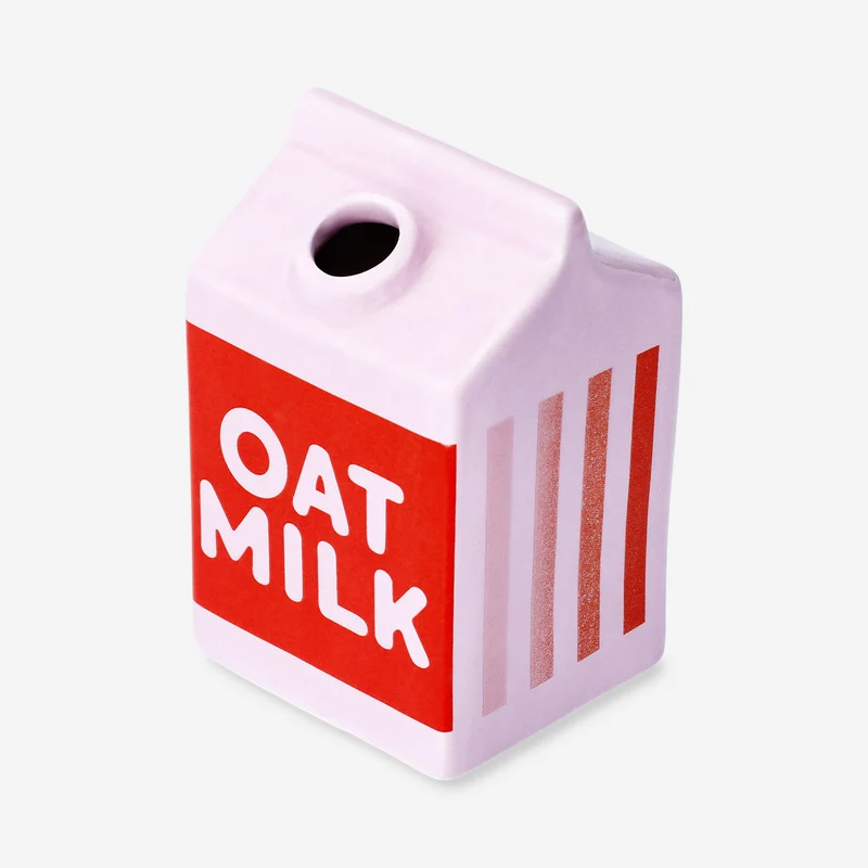 Blue milk carton vase - 12 cm