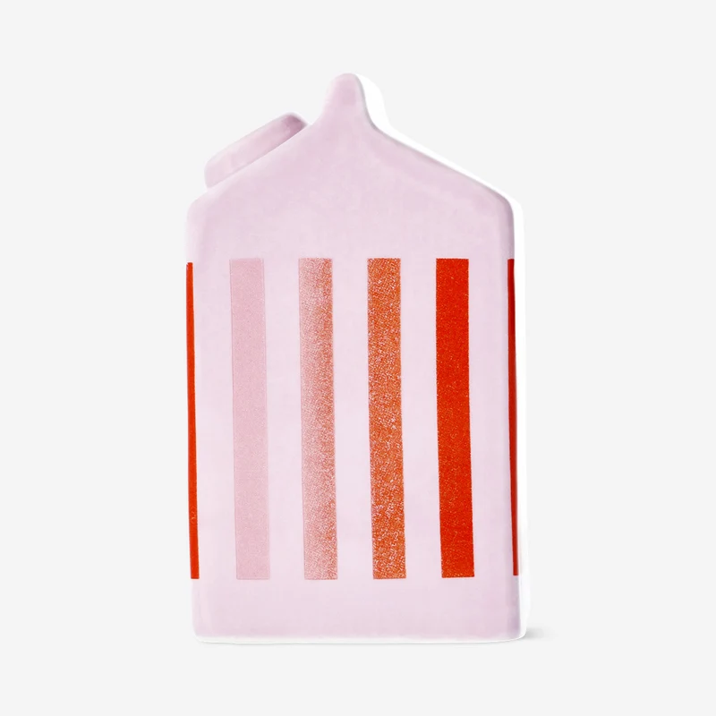 Blue milk carton vase - 12 cm