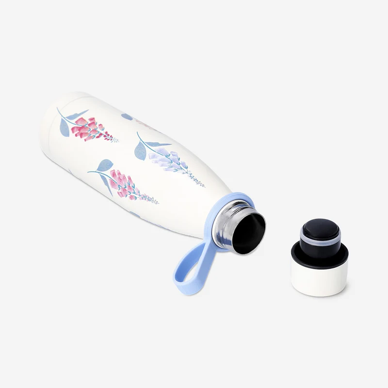 Metal drinking bottle with strap - 480 ml