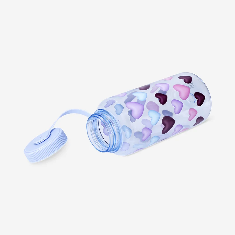 Blue drinking bottle with hearts - 1 L