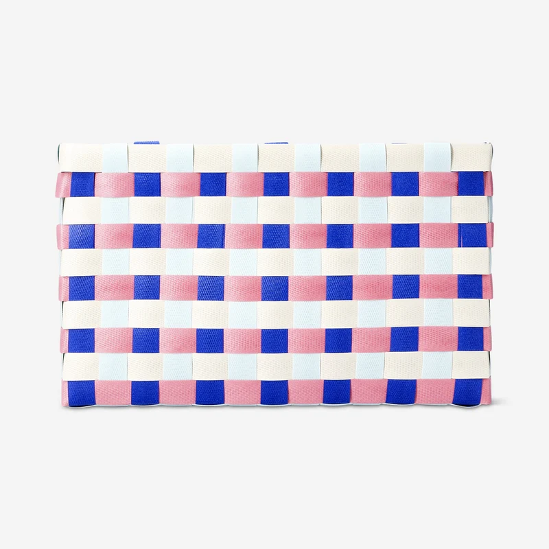 Multi coloured storage woven basket - 26 cm