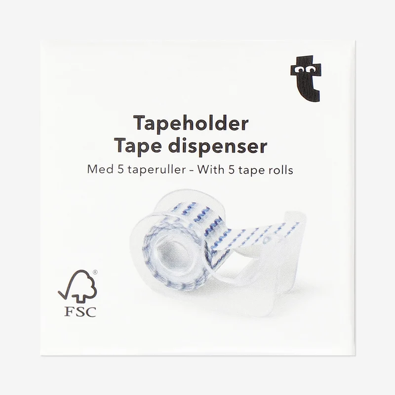 Tape dispenser with tape rolls- 5 pcs