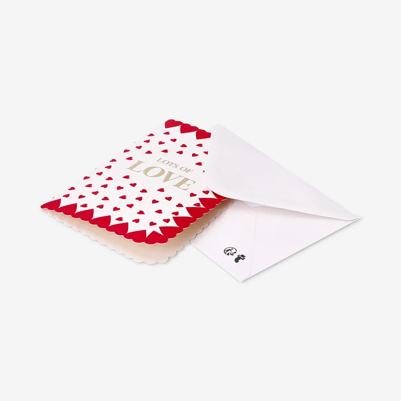 Valentine's card with red hearts